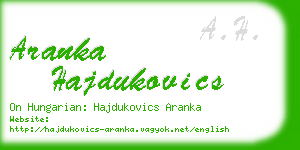 aranka hajdukovics business card